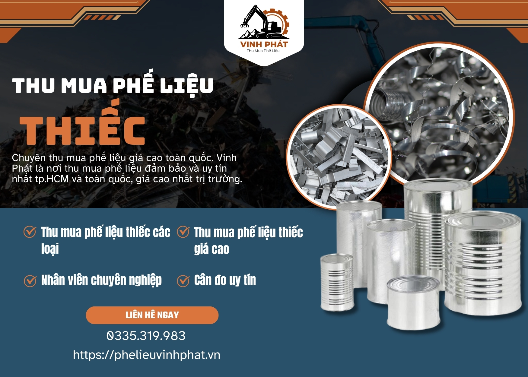 Thu Mua Phế Liệu Thiếc Giá Cao #1 TPHCM – Vinh Phát Báo Giá 24/7